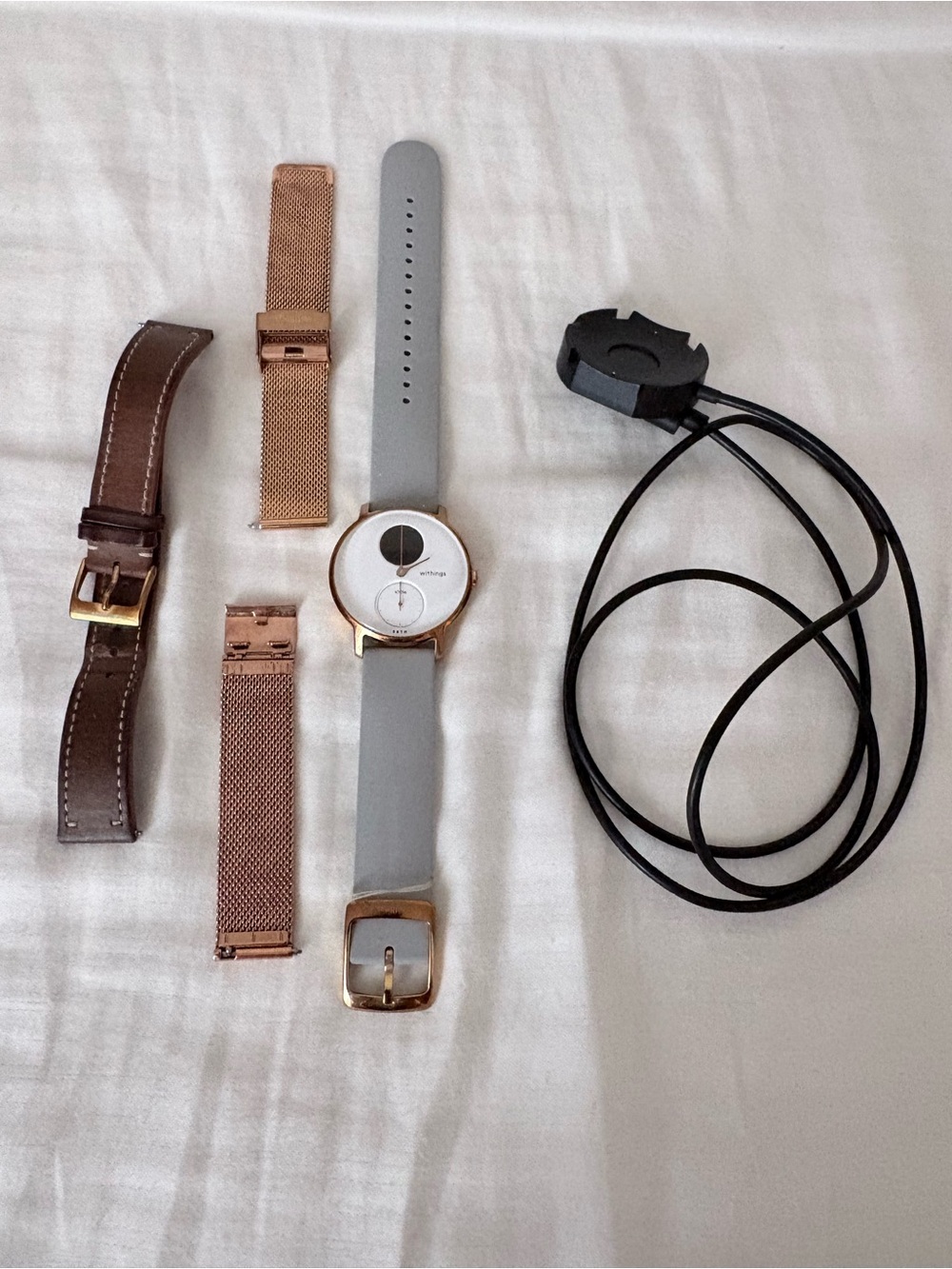 Nokia Steel HR Gold Smartwatch with Silicone Band and Interchangeable Straps